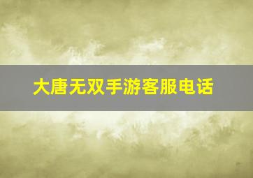 大唐无双手游客服电话