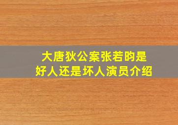 大唐狄公案张若昀是好人还是坏人演员介绍