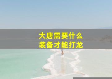 大唐需要什么装备才能打龙