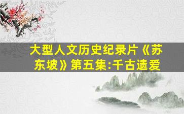 大型人文历史纪录片《苏东坡》第五集:千古遗爱