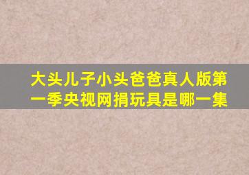 大头儿子小头爸爸真人版第一季央视网捐玩具是哪一集