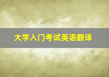 大学入门考试英语翻译