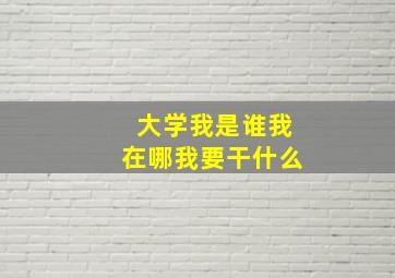 大学我是谁我在哪我要干什么