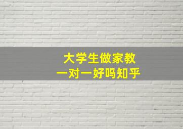 大学生做家教一对一好吗知乎