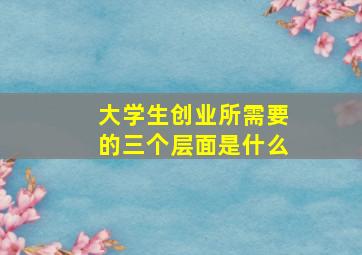 大学生创业所需要的三个层面是什么