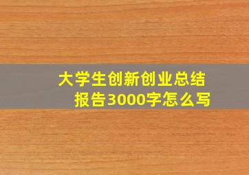 大学生创新创业总结报告3000字怎么写