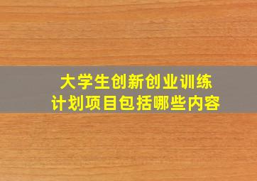 大学生创新创业训练计划项目包括哪些内容