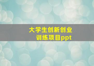 大学生创新创业训练项目ppt