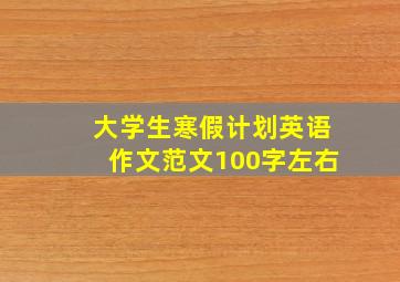 大学生寒假计划英语作文范文100字左右