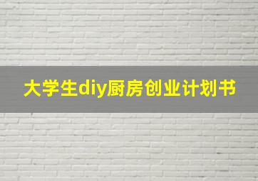 大学生diy厨房创业计划书