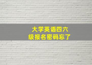 大学英语四六级报名密码忘了