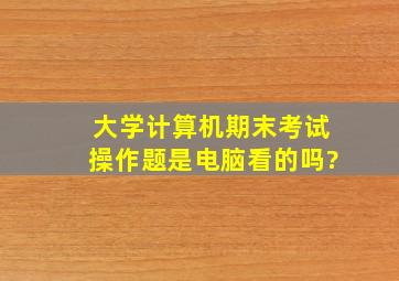 大学计算机期末考试操作题是电脑看的吗?