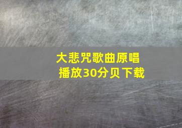 大悲咒歌曲原唱播放30分贝下载