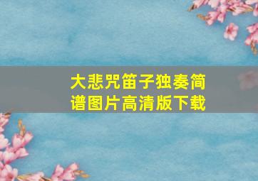 大悲咒笛子独奏简谱图片高清版下载