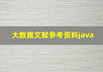 大数据文献参考资料java