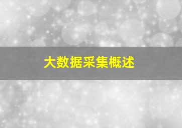 大数据采集概述