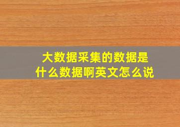 大数据采集的数据是什么数据啊英文怎么说