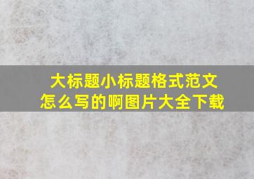 大标题小标题格式范文怎么写的啊图片大全下载