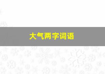 大气两字词语