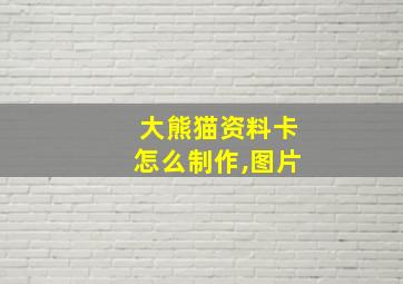 大熊猫资料卡怎么制作,图片