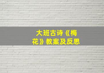 大班古诗《梅花》教案及反思