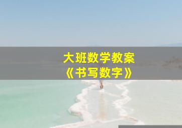 大班数学教案《书写数字》