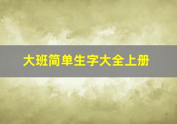 大班简单生字大全上册