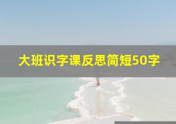 大班识字课反思简短50字