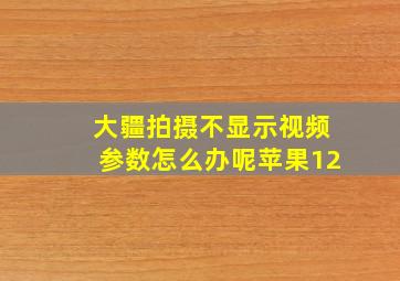 大疆拍摄不显示视频参数怎么办呢苹果12