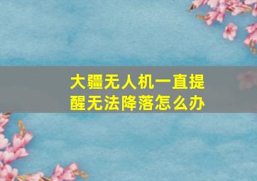 大疆无人机一直提醒无法降落怎么办