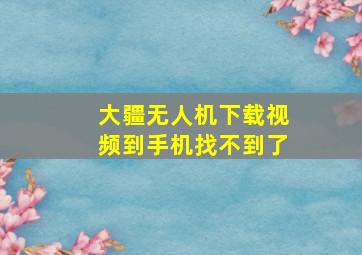 大疆无人机下载视频到手机找不到了