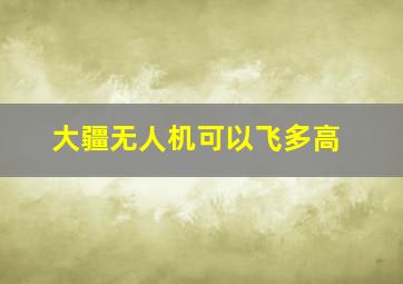 大疆无人机可以飞多高