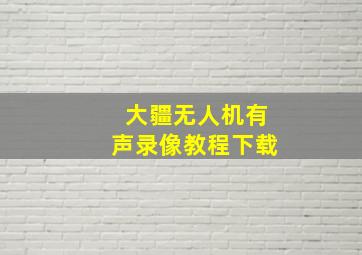 大疆无人机有声录像教程下载