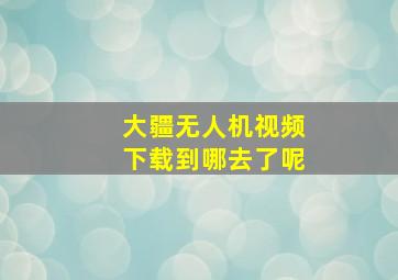 大疆无人机视频下载到哪去了呢