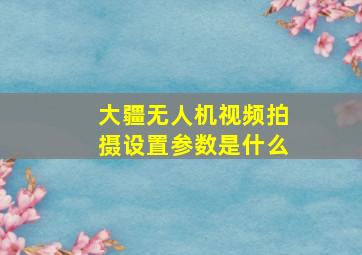 大疆无人机视频拍摄设置参数是什么