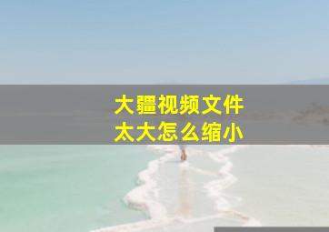 大疆视频文件太大怎么缩小