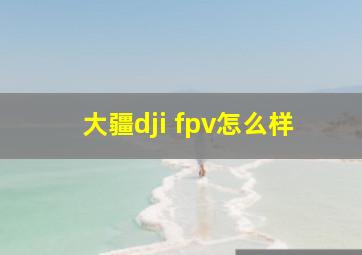 大疆dji fpv怎么样