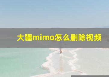 大疆mimo怎么删除视频