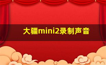 大疆mini2录制声音