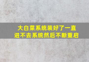 大白菜系统装好了一直进不去系统然后不断重启