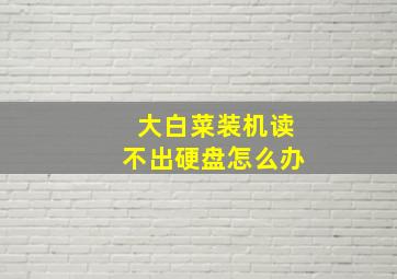 大白菜装机读不出硬盘怎么办