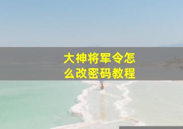 大神将军令怎么改密码教程