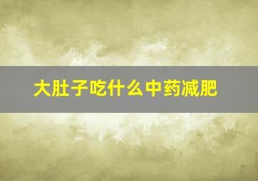 大肚子吃什么中药减肥