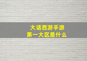 大话西游手游第一大区是什么