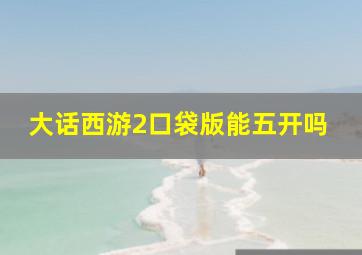 大话西游2口袋版能五开吗