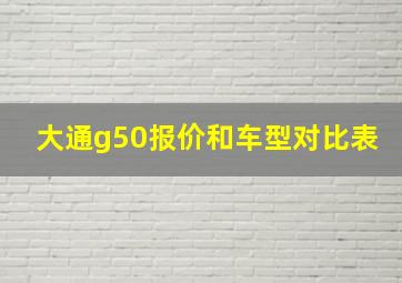 大通g50报价和车型对比表