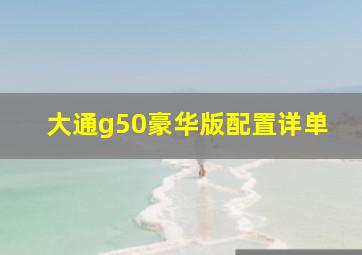 大通g50豪华版配置详单