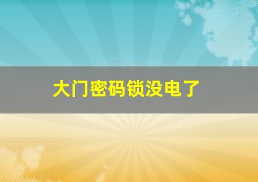 大门密码锁没电了