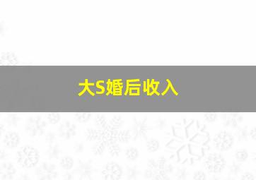 大S婚后收入