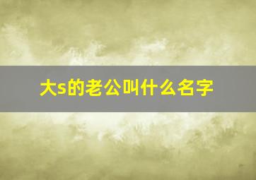 大s的老公叫什么名字